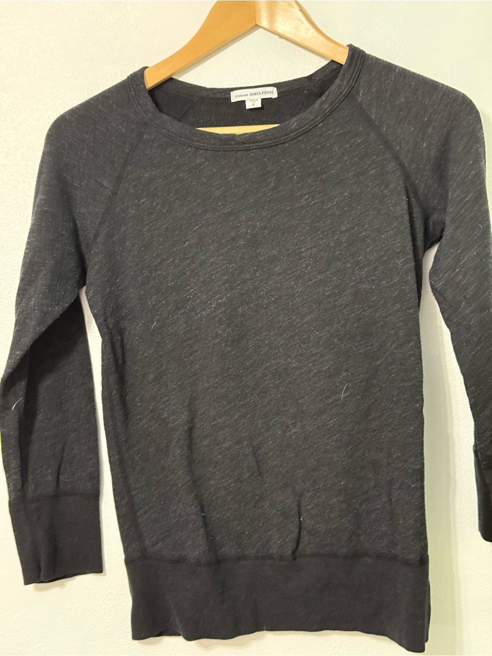 Standard James Perse Charcoal Black Gray Crewneck Sweatshirt size 0